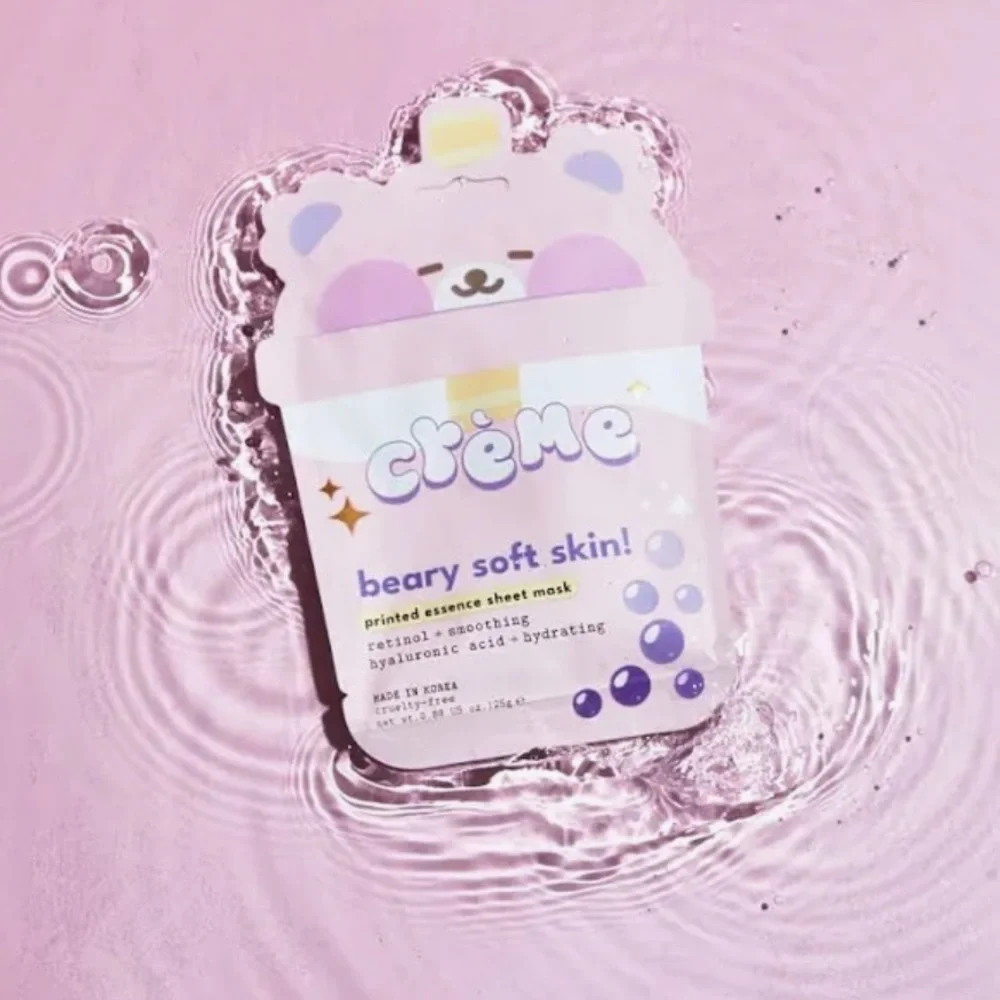 💕NWT The Crème Shop Beary Soft Skin Sheet Mask Hydrating Essence set of 3